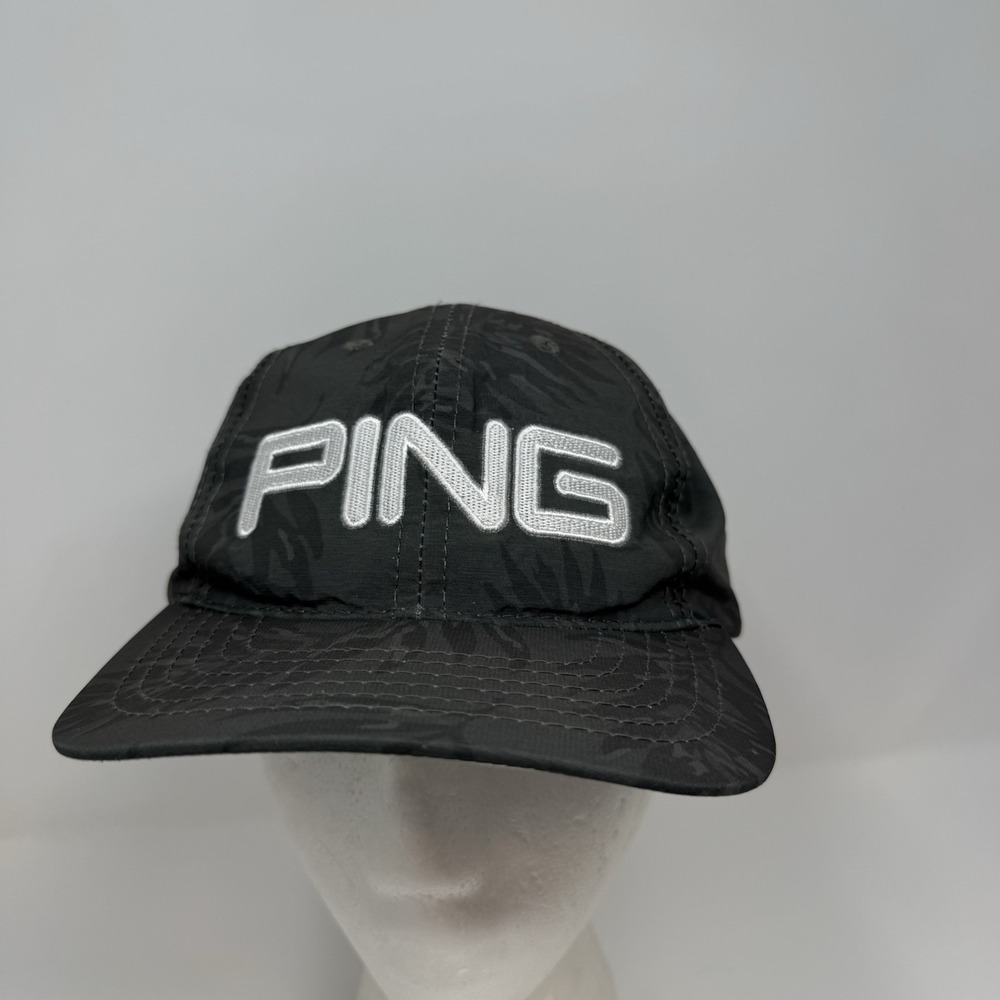 PING Golf Hat Cap Men's Gray Strap Performance Floral Sportswear Hawaiian Preppy